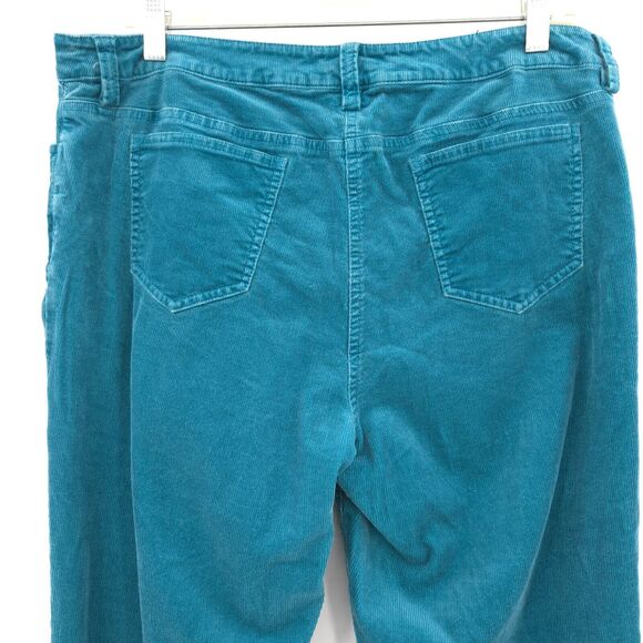 Eileen Fisher mid-rise slim corduroy jeans pants teal size 12p petite - Picture 7 of 9